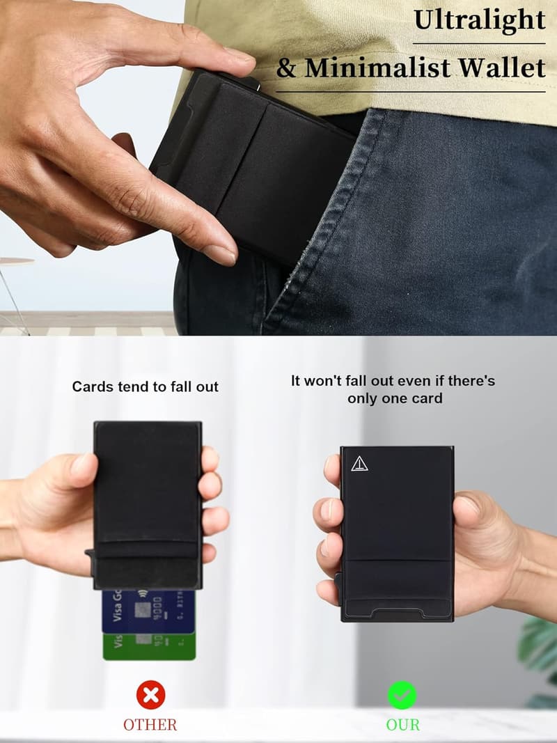 Minimalistische RFID-Geldbörse mit Münzfach und Kartenhalter