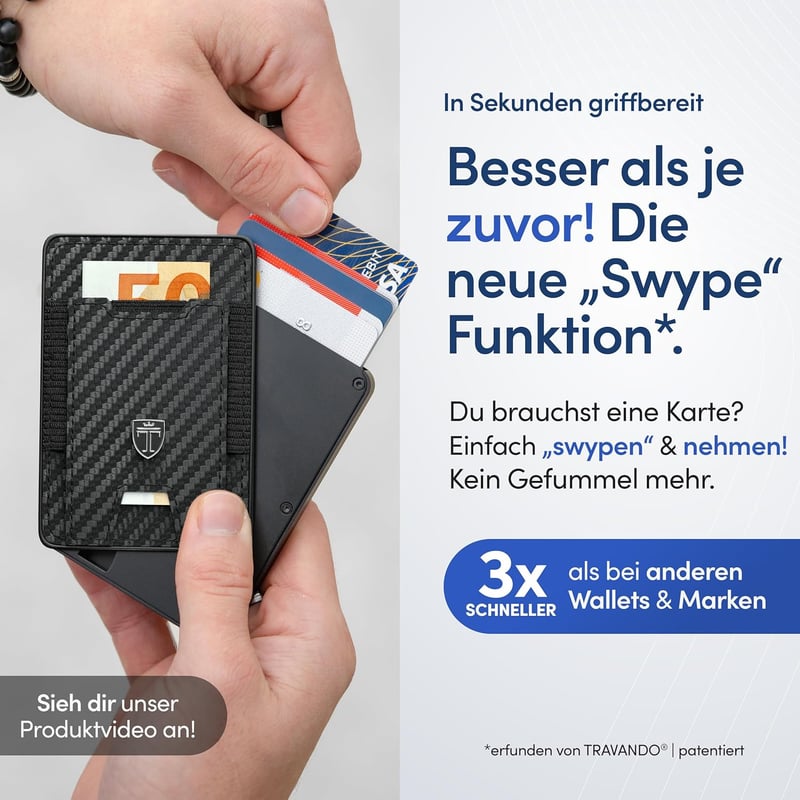TRAVANDO SWYPE Aluminium Slim Wallet mit RFID-Schutz für Herren