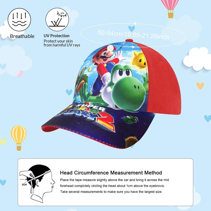 Verstellbare Mario Cartoon Baseballkappe für Kinder