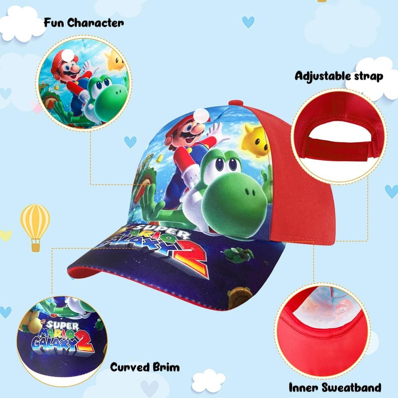 Verstellbare Mario Cartoon Baseballkappe für Kinder