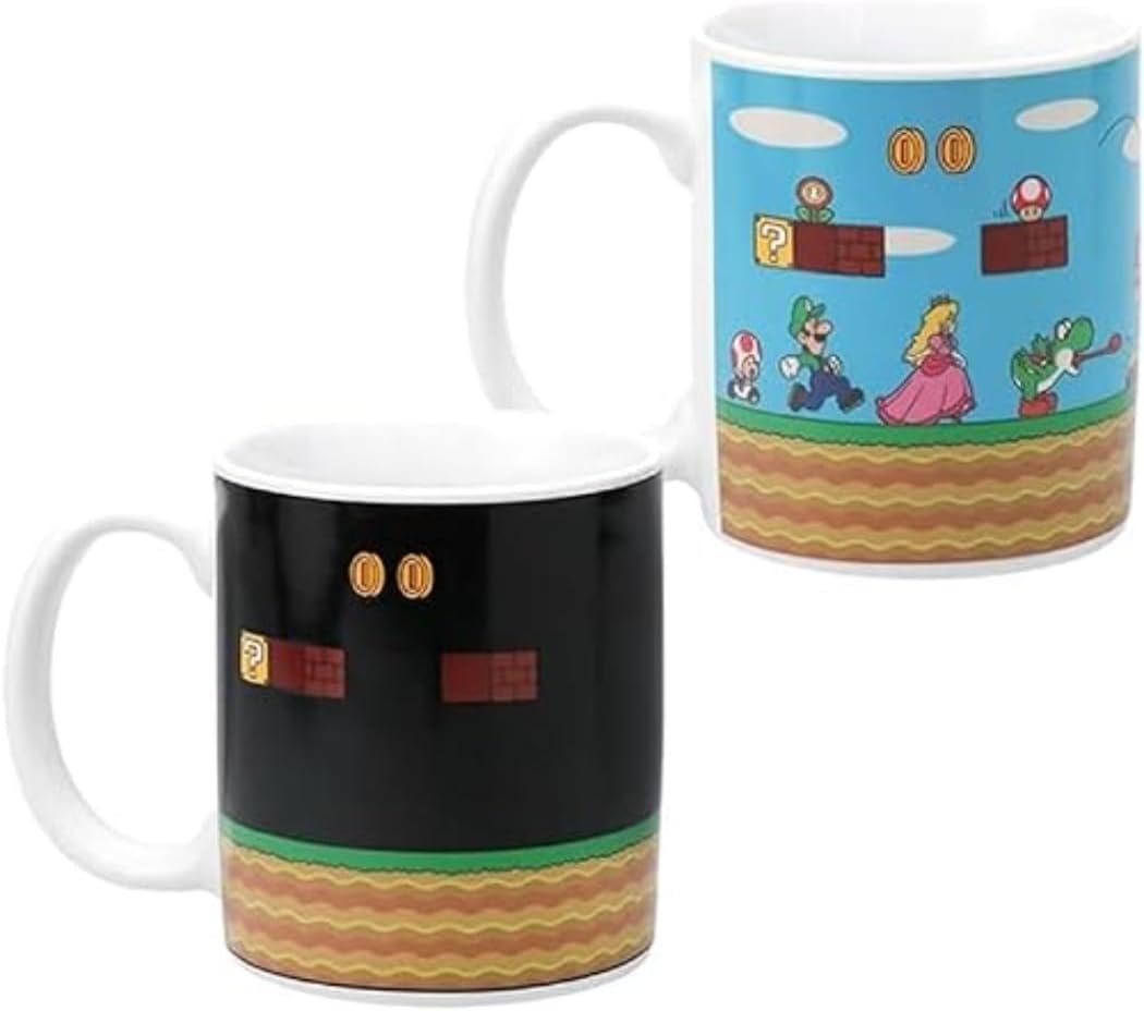 Super Mario Bros. Thermo-Kaffeetasse - Offizielles Nintendo-Merchandise für Gamer