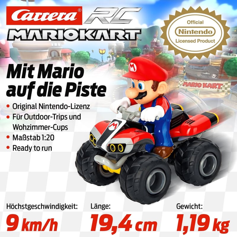 Carrera Mario Kart™ RC Quad für Offroad-Spiele – Maßstab 1:20