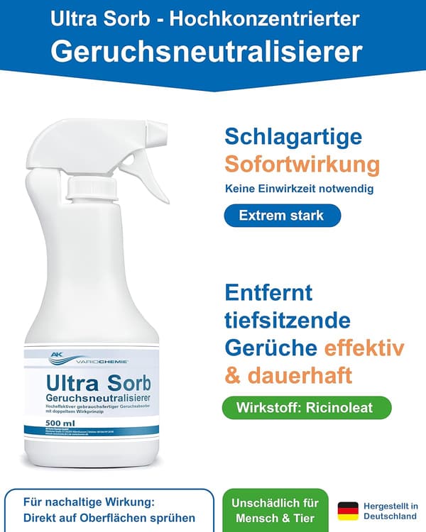 Geruchsneutralisierer ULTRA SORB für hartnäckige Gerüche, Made in Germany