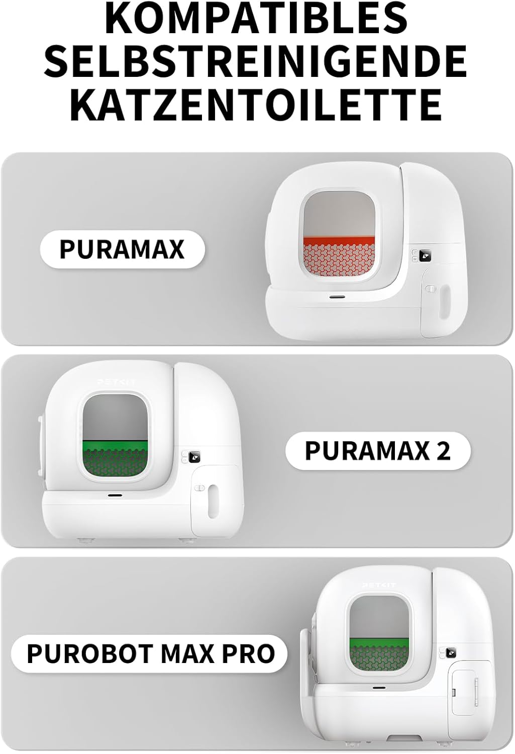 Katzentoilettenbeutel mit Zugbändern für Pura MAX 2 – 90 Stück