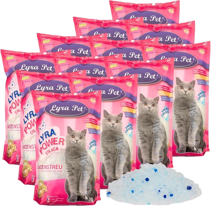 Lyra Power Silica Katzenstreu 60 L - staubfrei, geruchsneutral, hygienisch