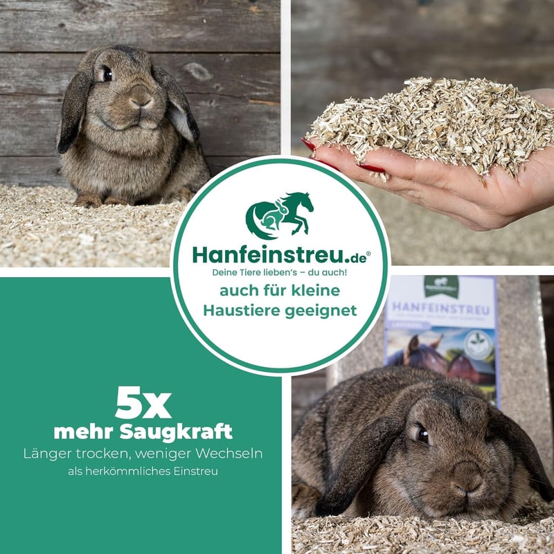 Lavendel-Hanfeinstreu für Kleintiere, Hühner und Pferde, 30 L, 100% natürlich