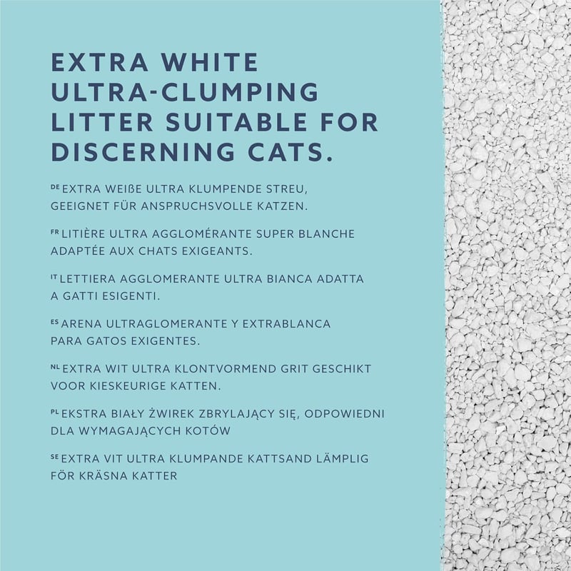 Weißes Ultra-Klumpstreu für Katzen – 10L