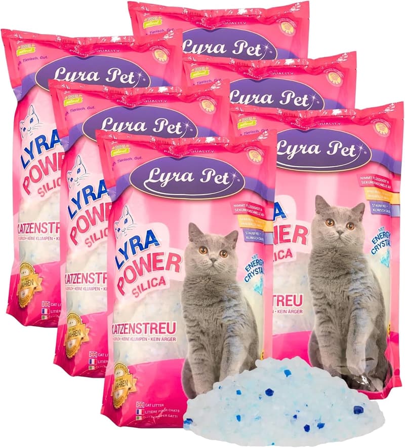 Lyra Power Silica Katzenstreu 30 L – 100% kieselgel, staubfrei, geruchsneutral