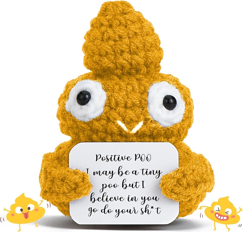 Motivations Kartoffelpuppe aus Strickwolle - Gute Besserung Geschenk