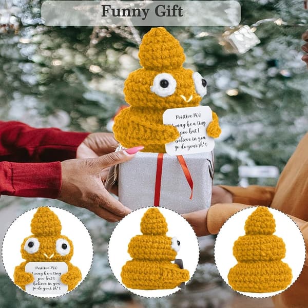 Motivations Kartoffelpuppe aus Strickwolle - Gute Besserung Geschenk