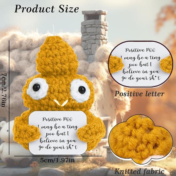 Motivations Kartoffelpuppe aus Strickwolle - Gute Besserung Geschenk