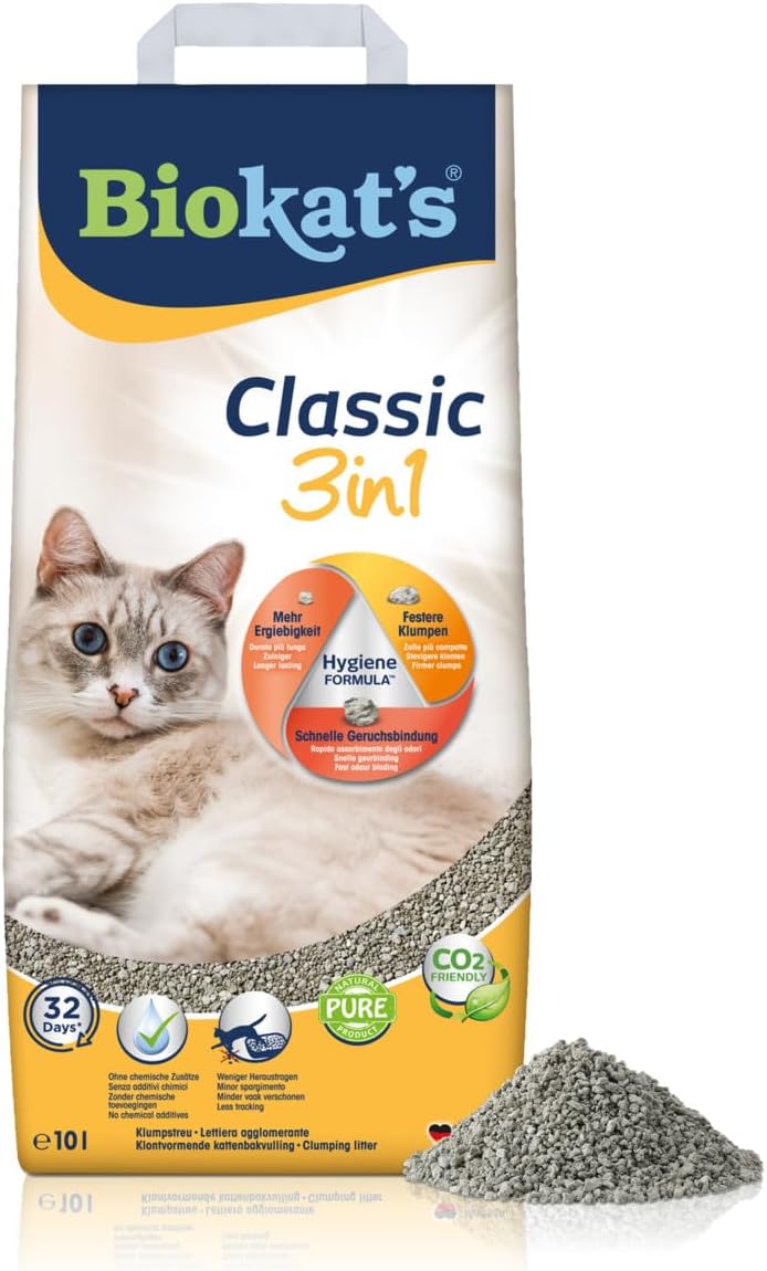 Biokat's Classic 3in1 Klumpende Katzenstreu ohne Duft - 10 L