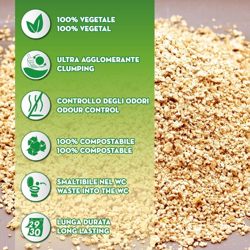 Biologisch abbaubare klumpende Katzenstreu, 10 L – 100 % pflanzlich