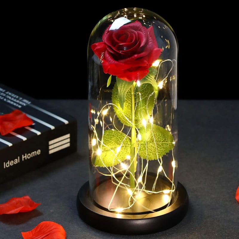 Ewige Rose im Glas mit LED - Personalisierte Geschenke für Frauen