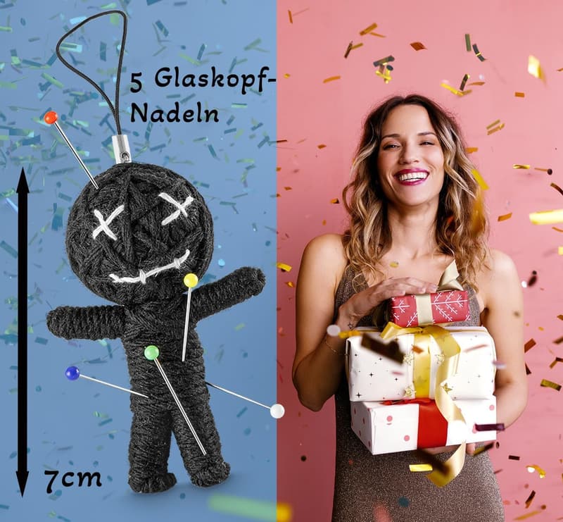 Voodoo-Puppe - Witziges Gaggeschenk für Arbeitskollegen und Chef