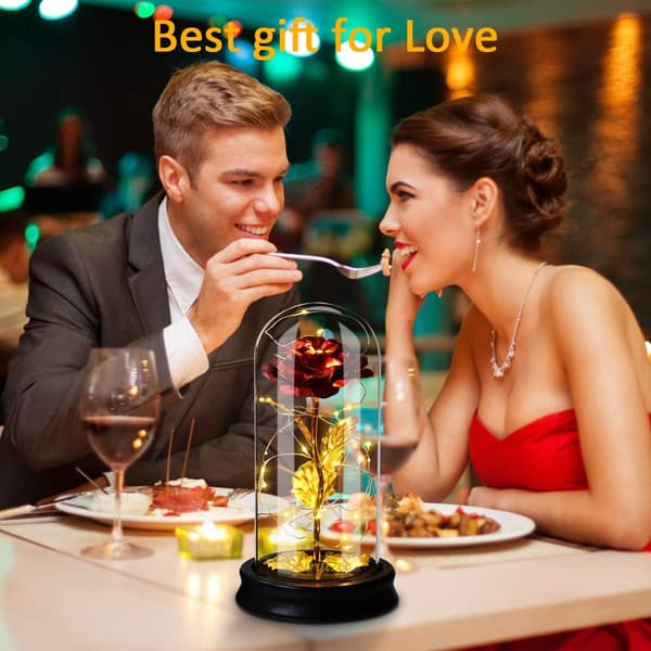 Ewige Rose im Glas mit LED - Geschenk für Frauen und Mütter