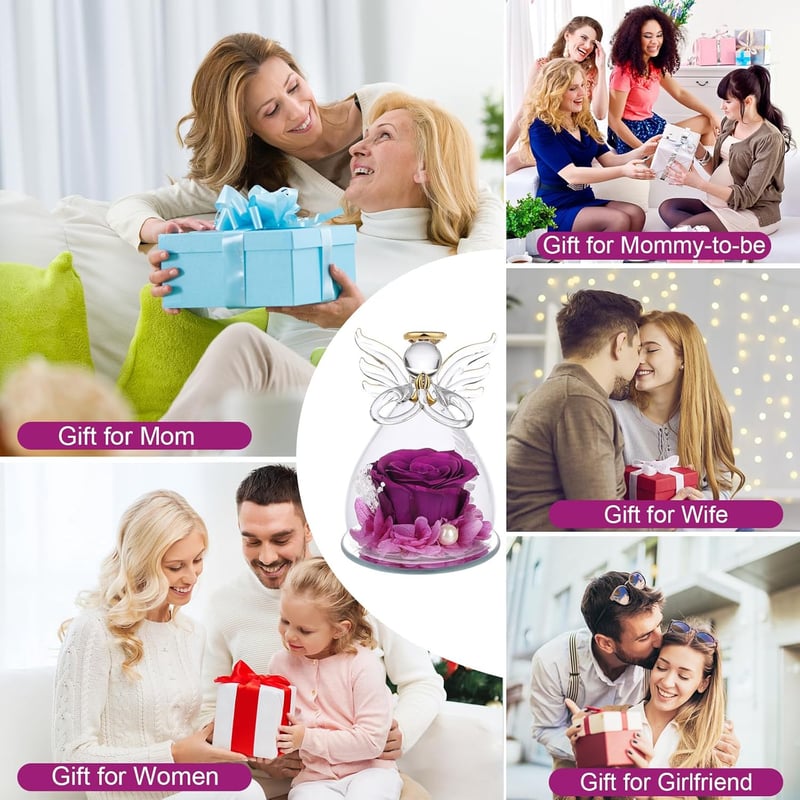 Muttertagsgeschenk: Handgemachte ewige Rose in Glaskuppel für Mamas