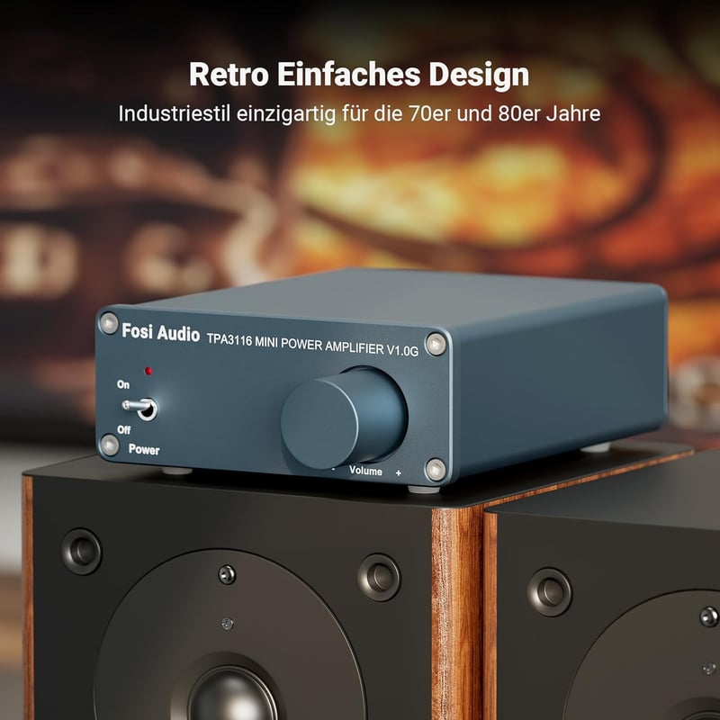 Fosi Audio V1.0G Mini Verstärker 50W, TPA3116 HiFi für passive Lautsprecher