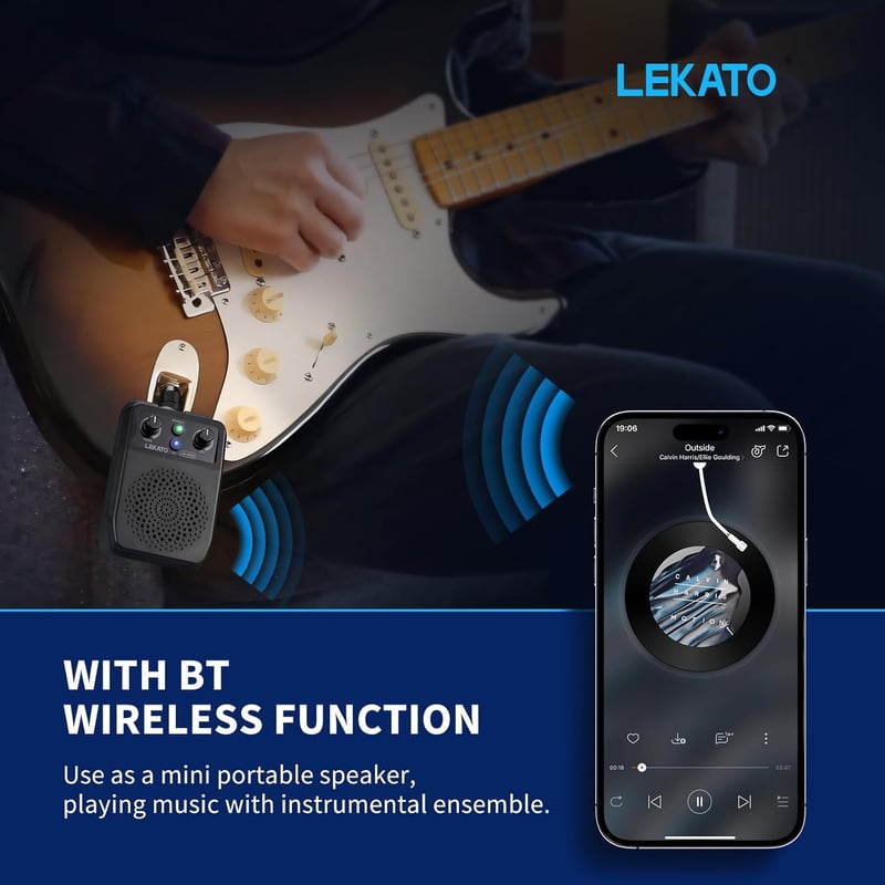 Tragbarer Mini Gitarrenverstärker 5W mit Bluetooth und Multieffekten