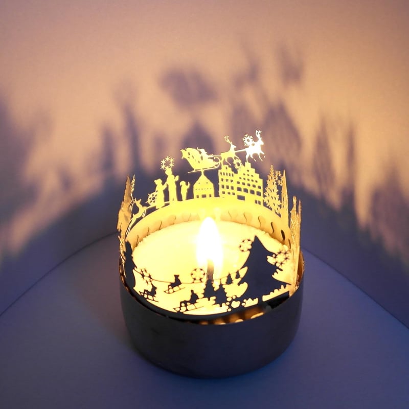 Winterzeit Schattenspiel für Teelicht – ideales Wichtelgeschenk