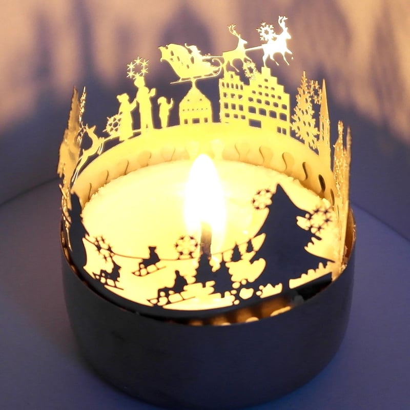 Winterzeit Schattenspiel für Teelicht – ideales Wichtelgeschenk