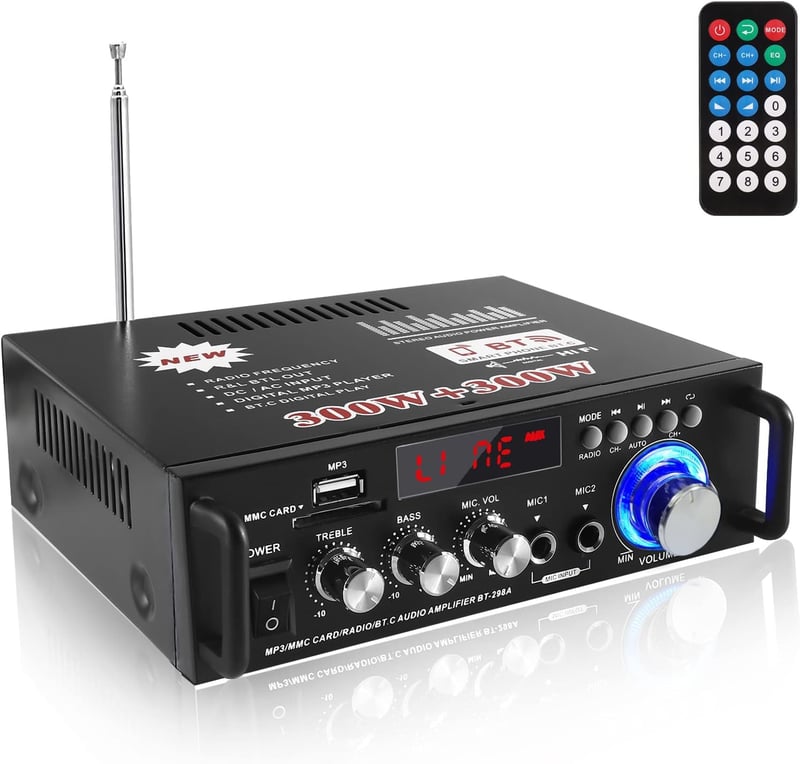 HIFI Mini Verstärker mit Bluetooth 5.0, 600 W, für Zuhause oder Auto