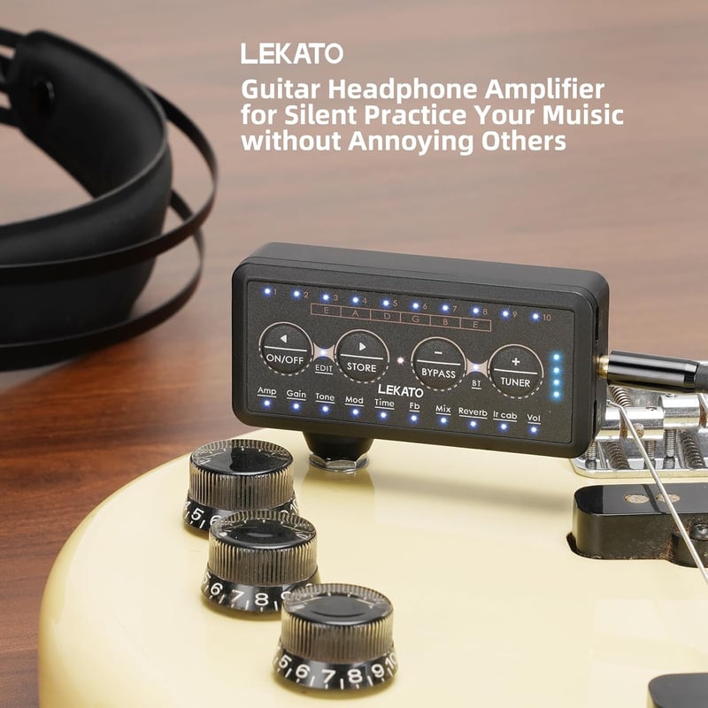 Wiederaufladbarer Mini-Gitarrenverstärker mit Effekten und Stimmgerät