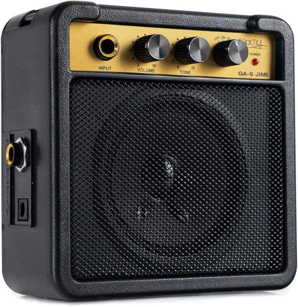Rocktile GA-5 Jimi Mini-Gitarrenverstärker mit Gürtelclip, 5 Watt, schwarz