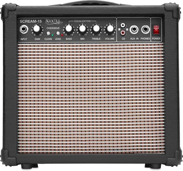 Rocktile Scream 15 Mini-Gitarrenverstärker mit 3-Band Equalizer