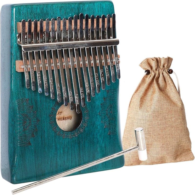 Kalimba Daumenklavier 17 Schlüssel mit Lernanleitung – Grünes Fingerklavier