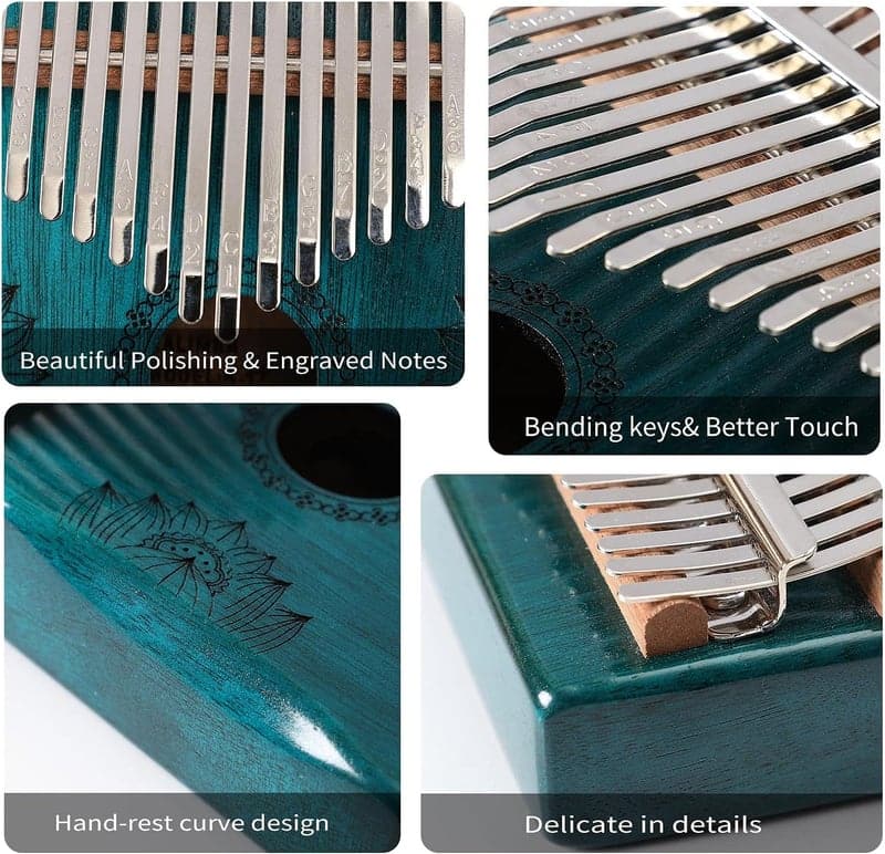 Kalimba Daumenklavier 17 Schlüssel mit Lernanleitung – Grünes Fingerklavier