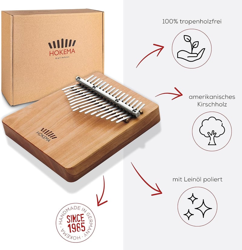 Hokema Kalimba B17 C-Dur - Handgefertigtes Daumenklavier für Einsteiger