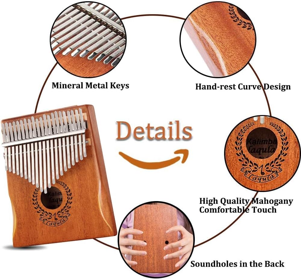 Kalimba Daumenklavier 21 Schlüssel – Tragbares Fingerpiano für Anfänger