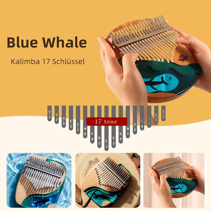 Kalimba 17 Schlüssel aus Holz für Erwachsene und Kinder