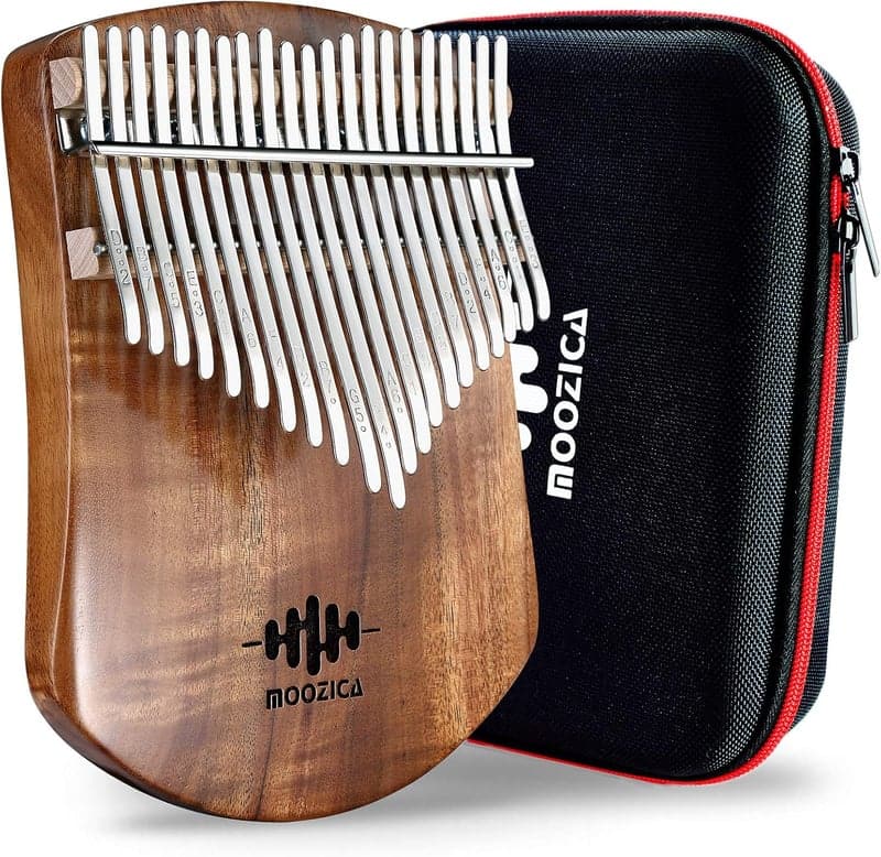 Professionelle Kalimba mit 21 Tasten aus massivem Koa und Tragetasche