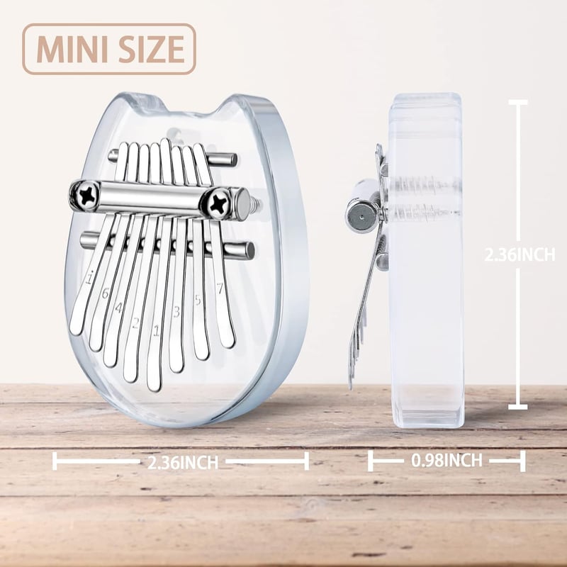 Mini Kalimba 8-Tasten Fingerpiano aus Holz – Tragbares Musikinstrument für Kinder und Erwachsene