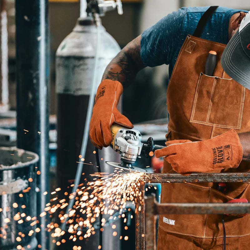 Flammhemmende Lederschürze mit 6 Taschen für Handwerker