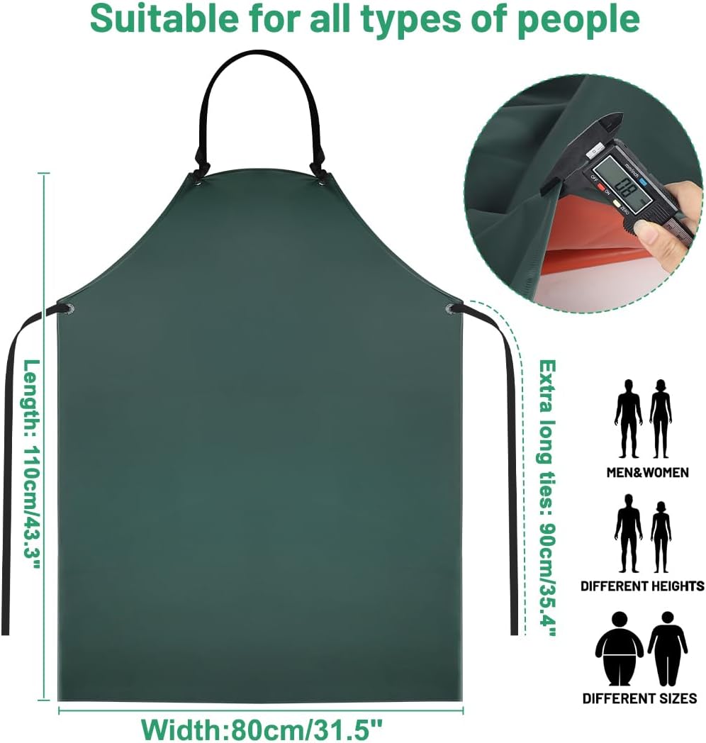 Wasserfeste PVC-Schürze für Unisex: Metzgerschürze mit Ärmelschützer