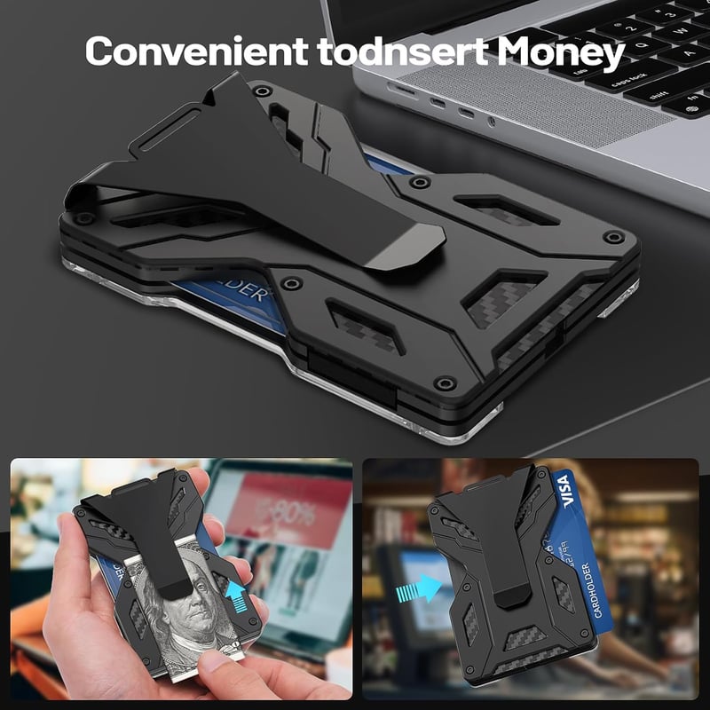 Minimalistische Brieftasche für Männer - RFID-blockierender Metall-Geldclip
