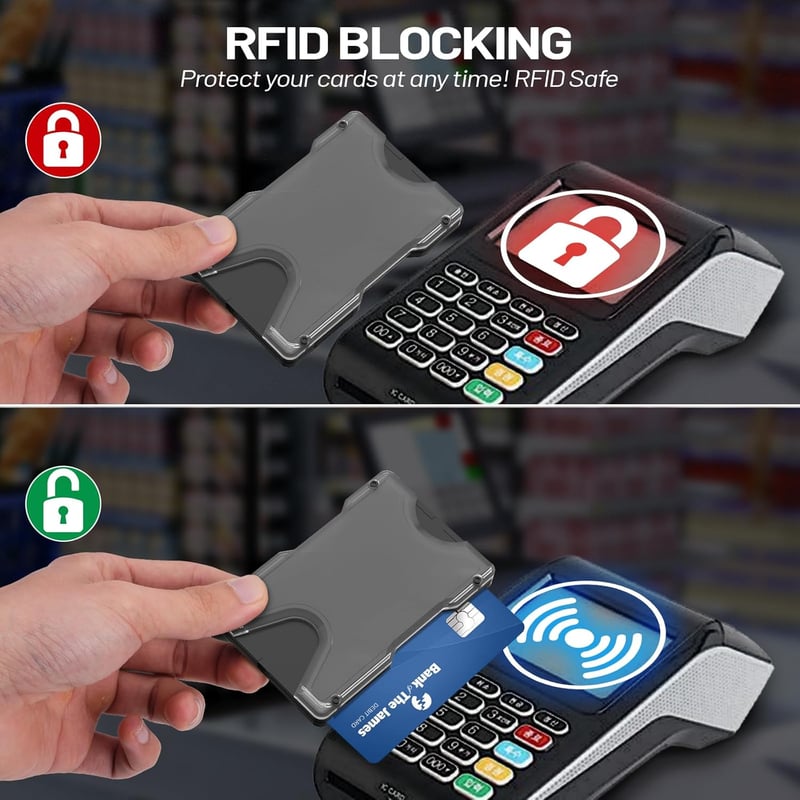 Minimalistische Brieftasche für Männer - RFID-blockierender Metall-Geldclip
