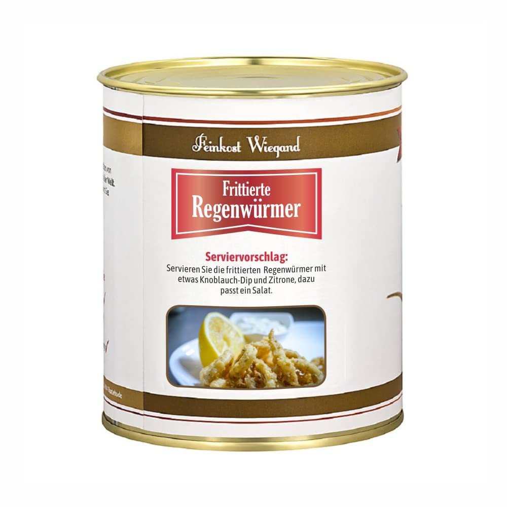 Frittierte Regenwürmer in Feinkost-Dose – Lustiges Wichtelgeschenk für Alle – 150g