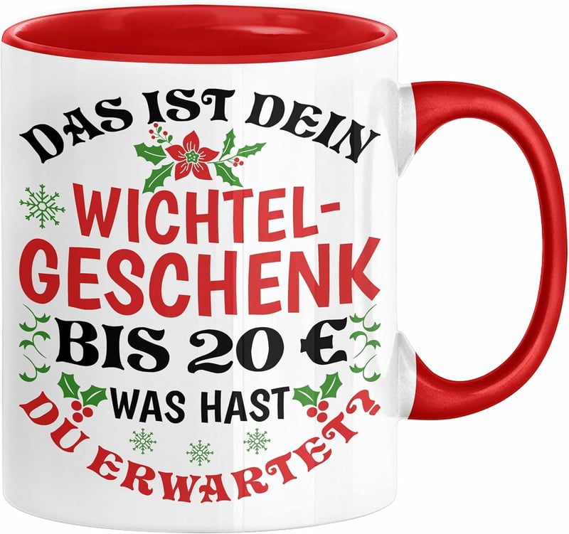 Wichtelgeschenk: Rote Tasse für Kollegen bis 20€