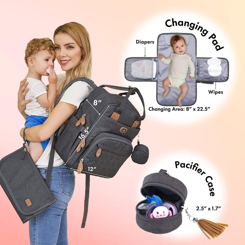 Multifunktionaler Wickelrucksack mit mobiler Wickelauflage für Eltern