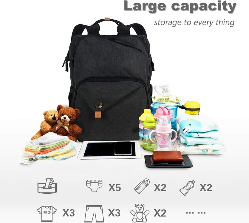 Multifunktionaler Wickelrucksack für Babys – wasserdichte Babytasche mit großer Kapazität