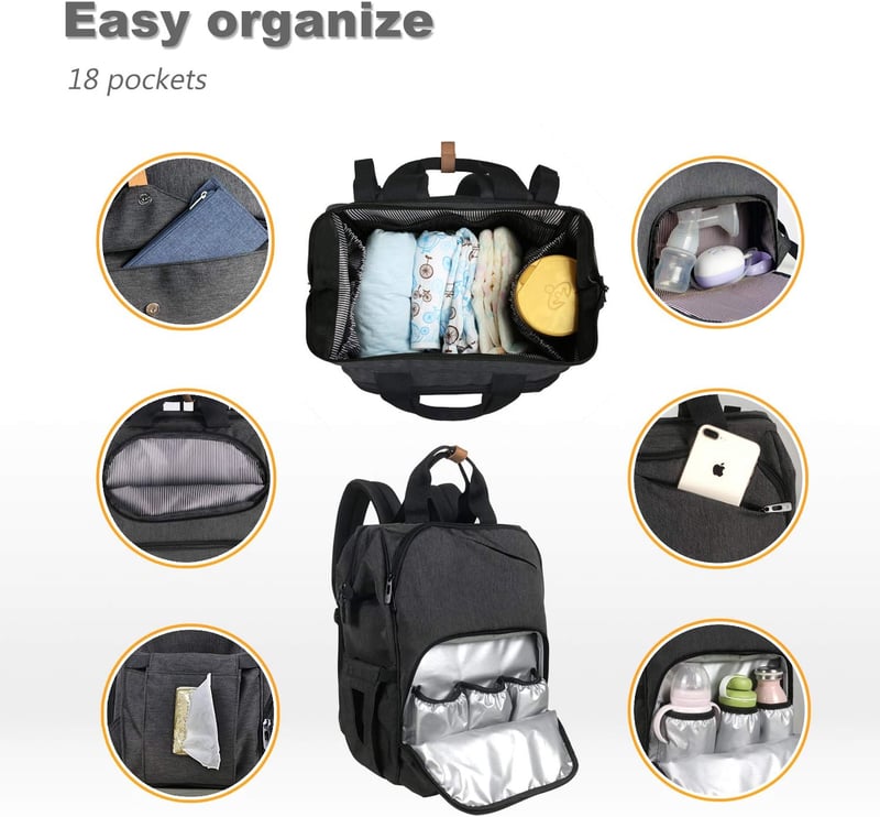 Multifunktionaler Wickelrucksack für Babys – wasserdichte Babytasche mit großer Kapazität