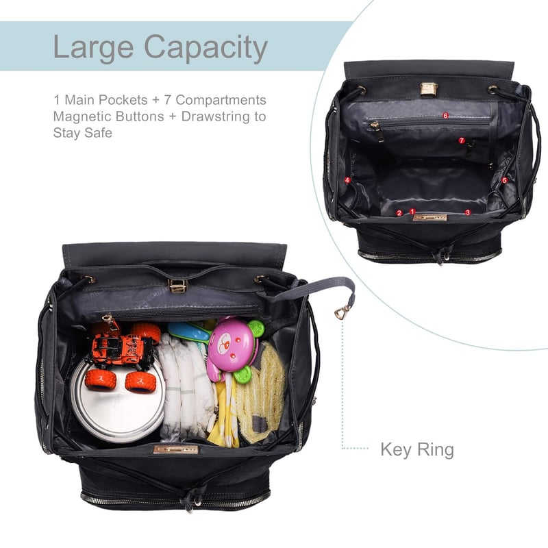 Stylischer Wickelrucksack für Mama und Papa mit großer Kapazität