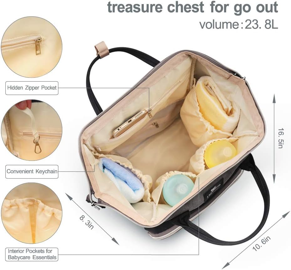Wickeltasche Rucksack mit Wickelunterlage für Eltern