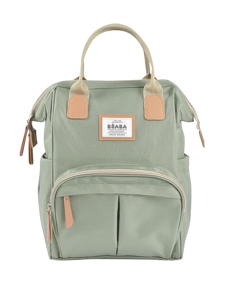 Multifunktionale Wickeltasche mit Wickelunterlage - Salbeigrün