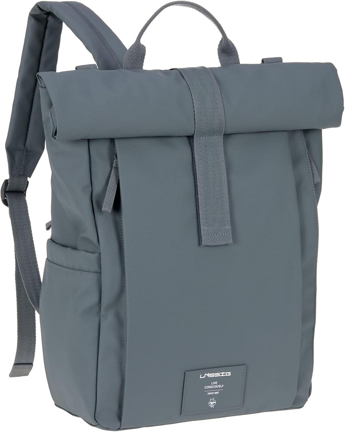 Nachhaltiger Wickelrucksack mit Wickelunterlage und Flaschenhalter