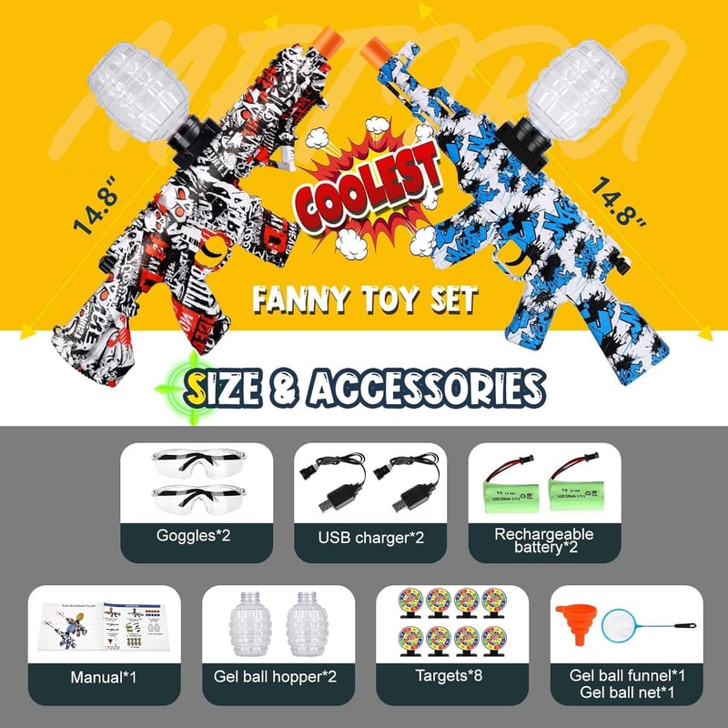 Gel Blaster Spielzeug-Set für Outdoor-Teamspiele, 2 Stück.